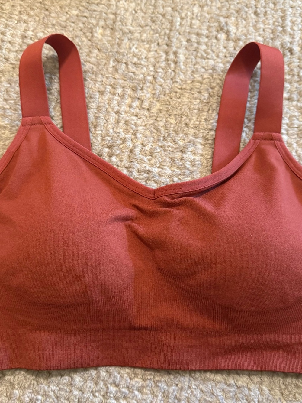 Cacique Seamless V-Neck Bralette - Rust and Black Size 14/16 - Picture 2 of 6